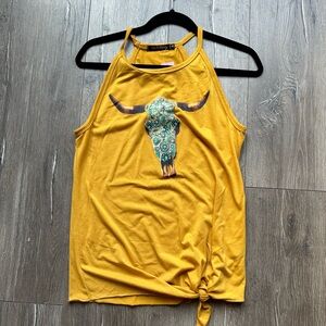 Crazy Train Western Print Tank with tie size small